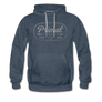 Men’s Premium Retro Logo Hoodie - heather denim
