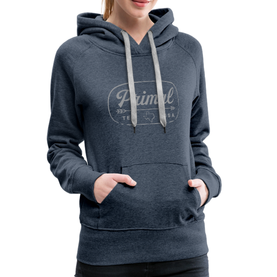 Women’s Premium Retro Logo Hoodie - heather denim